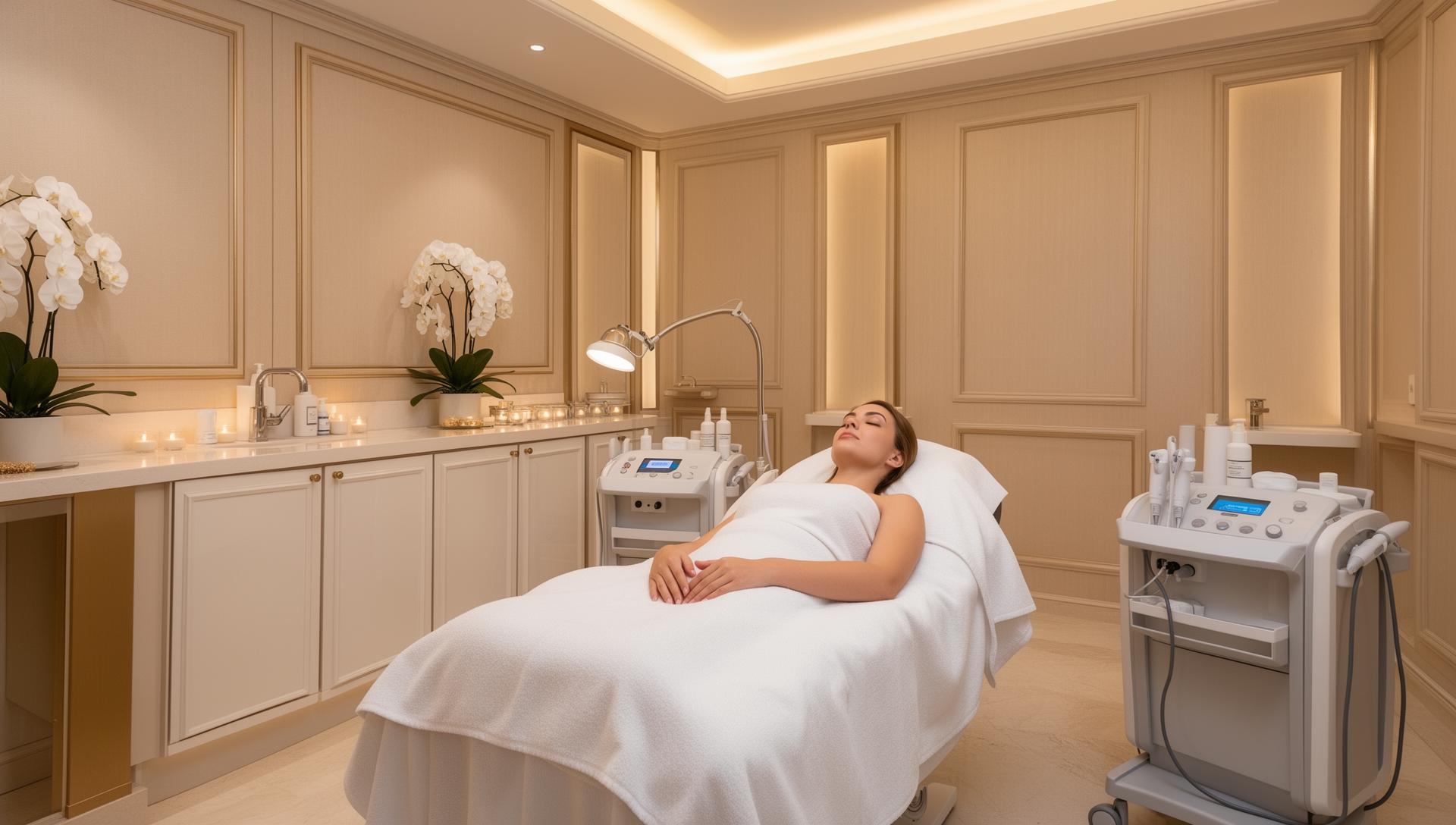 Luxurious med spa treatment room